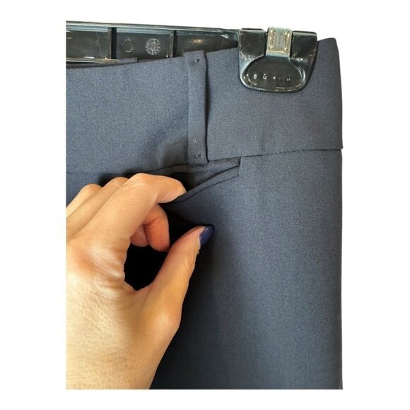 Boss Hugo Boss‎ Pants Women 2 Blue Wool Straight Leg Trousers Career Corpcore - Picture 5 of 10